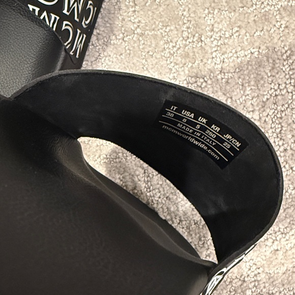 Women’s MCM Monogram Logo Slides, Black & White - Picture 5 of 5